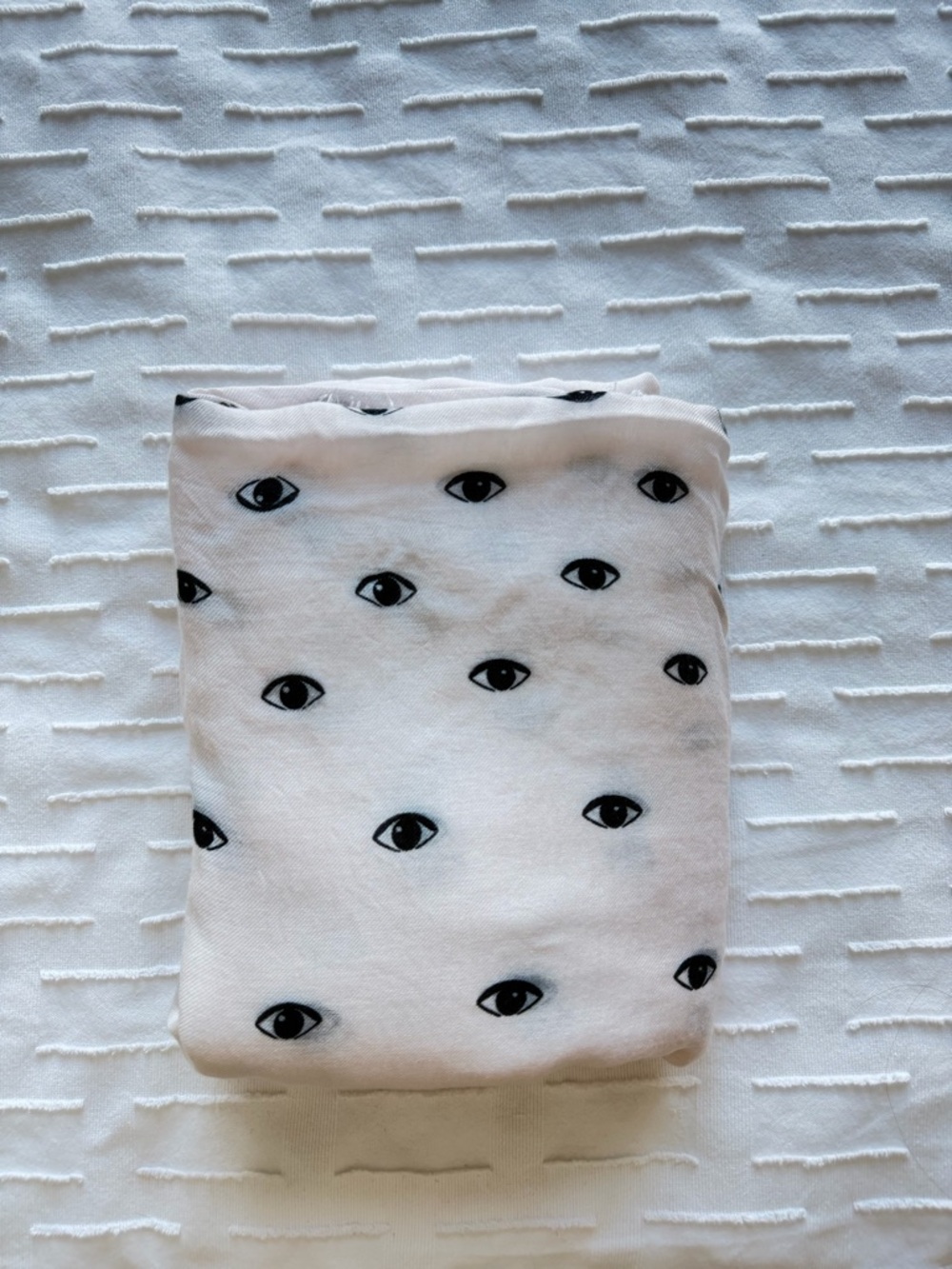 Kenzo White Scarf with Eye Detail